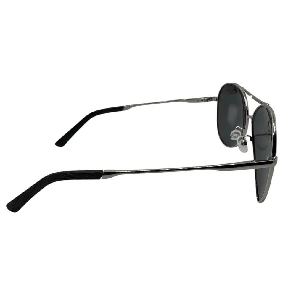 Silver Aviator Sunglasses with Mirrored Lenses